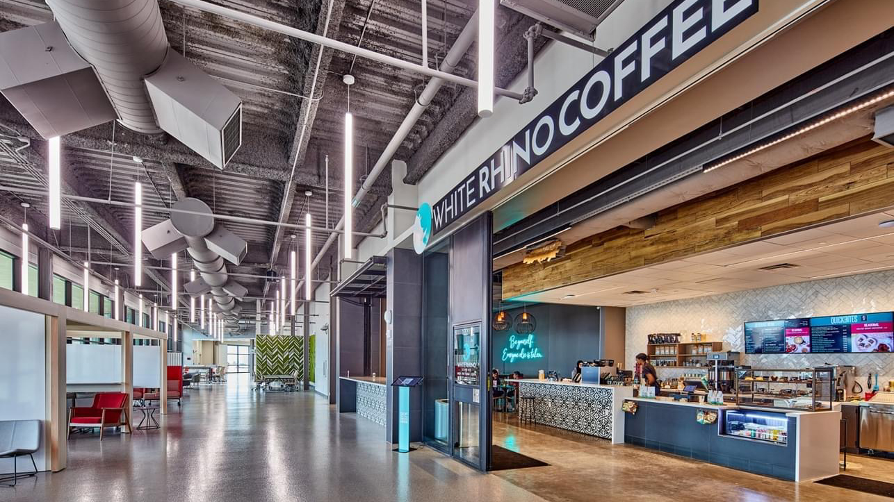a small business coffee shop inside The OC business campus